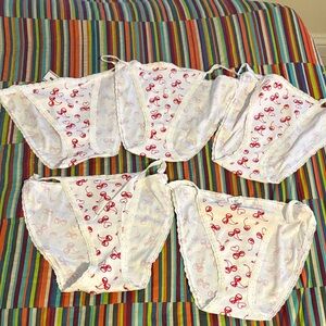 Blowout sale 10- pairs new XL PINK Victoria's Secret White underwear Red cherry